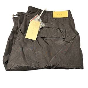 mnml Cargo Pants‎ Mens 40 (40x32 ACTUAL) Black Crinkle Nylon Button Fly NEW